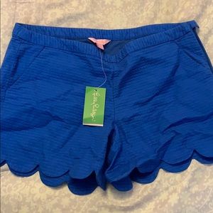 Lily Pulitzer scalloped shorts in royal blue!
